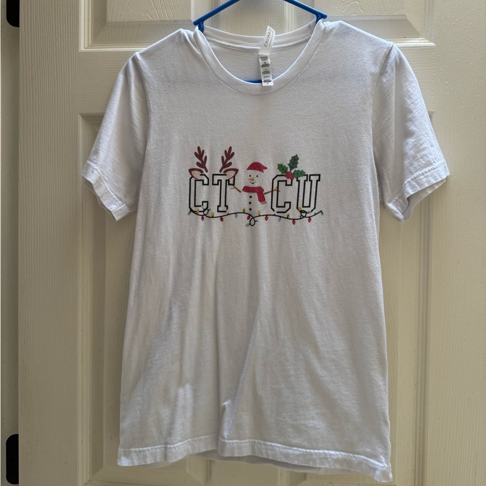 CTICU Nurse Bella Canvas White Christmas Holiday Tee | Small